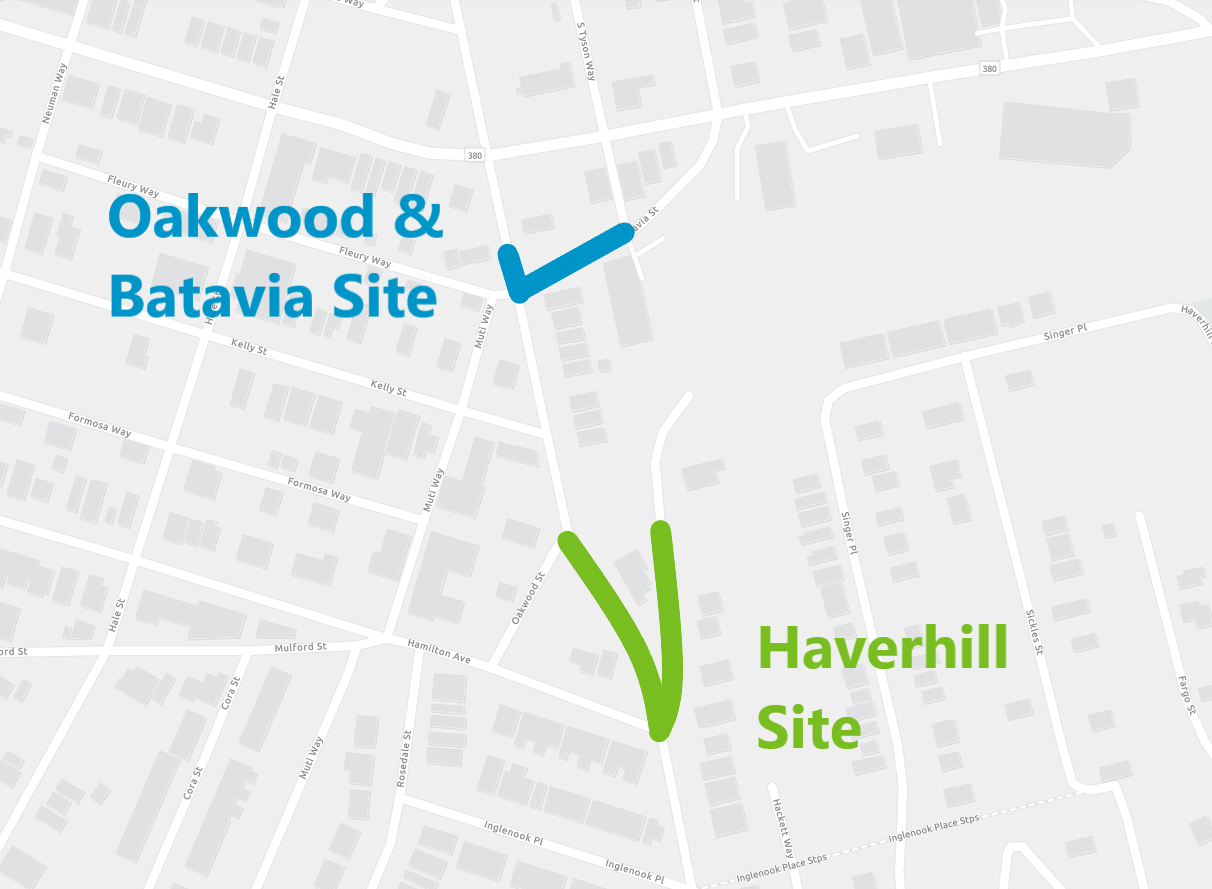 Map of the Haverhill project site and the Oakwood and Batavia project site