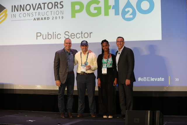 From left to right: e-Builder Co-Founder John Antevy PWSA Senior Manager-Project Controls Giuseppe Sciulli, PWSA Project Systems Specialist Tiffany Patton, and e-Builder President & CEO Ron Antevy