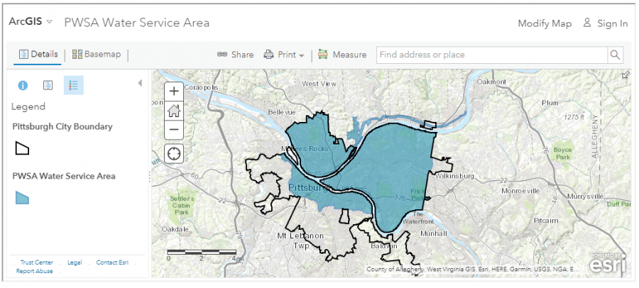 A searchable map of our water service area. 