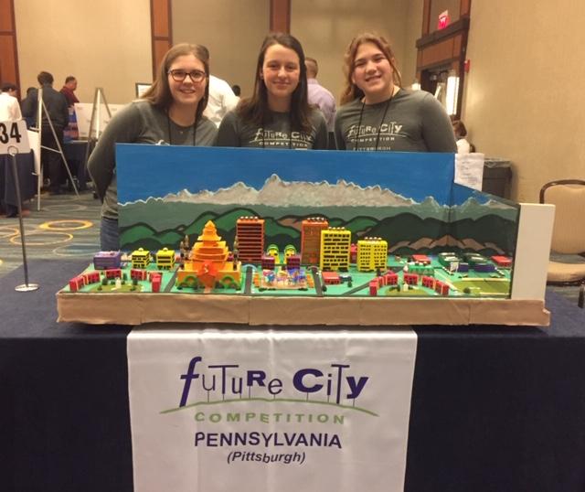 The Ellis Middle School’s Future City Team photographed in Washington DC with their fictitious city
