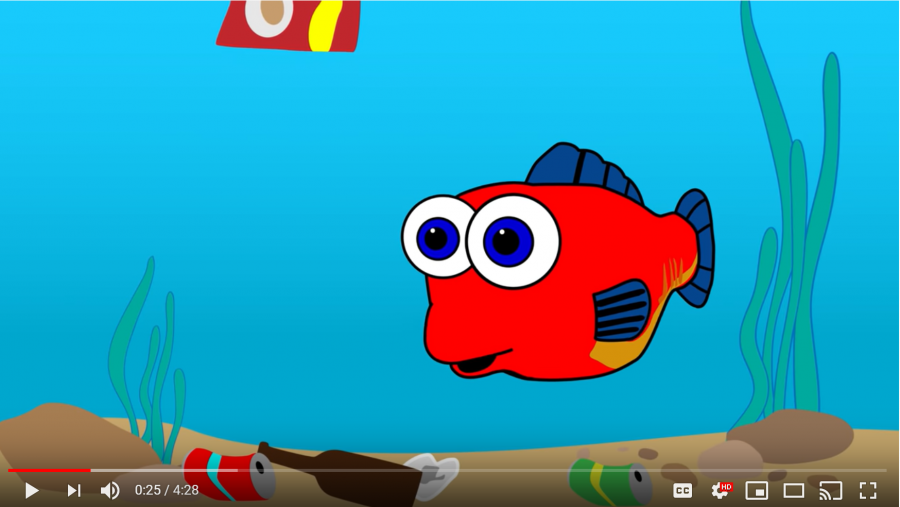 Screenshot of Freddy the Fish Teaches About Stormwater video on YouTube