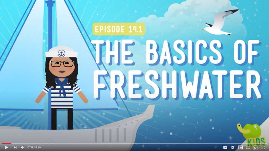 Screenshot of the Crash Course Kids Basics of Freshwater YouTube video