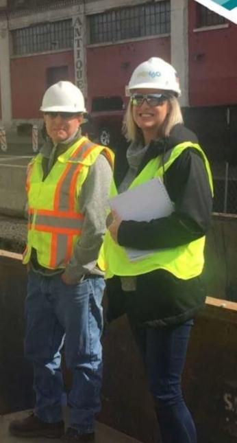 Senior Manager of Construction Don Gawne (left) and Project Manager Manda Metzger (right)
