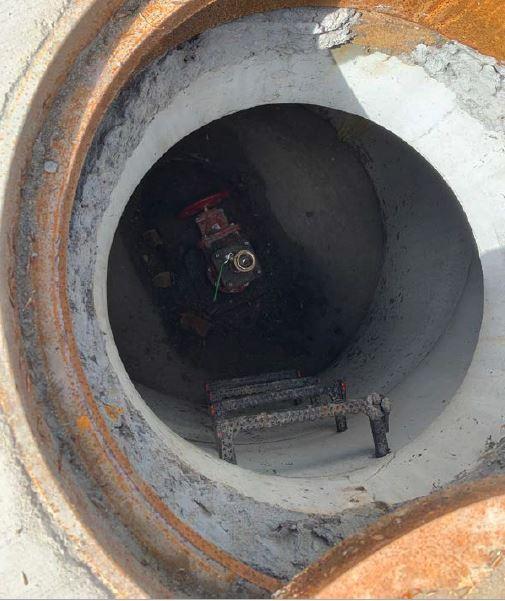 Sonar tool lowered into the pipe to detect leaks