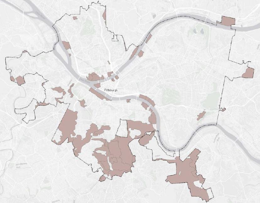 Map of Pittsburgh separate storm sewer system areas