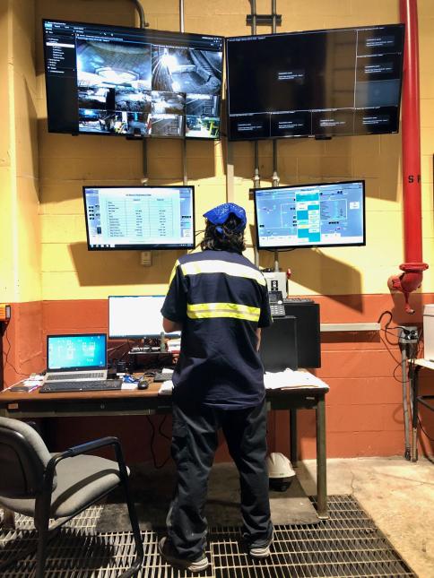 PWSA Plant Operator, Chris Valore, monitoring SCADA from a remote station.