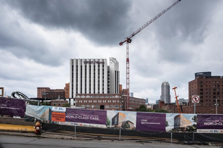 Construction of the new UPMC Mercy Vision and Rehabilitation Tower. 