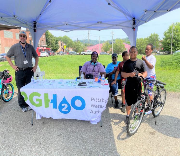 PGH2O Cares team at the Summer Time Bike Drive event in Homewood in June.