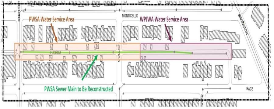 Fuchsia Way Sewer Reconstruction Project map