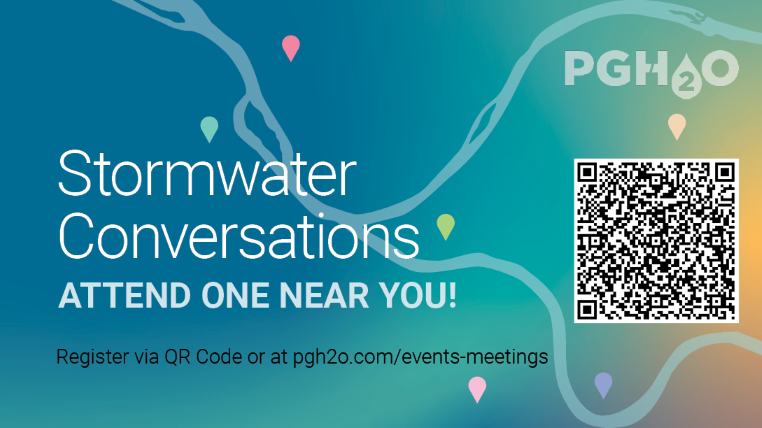 PWSA Stormwater Conversations graphic with QR code