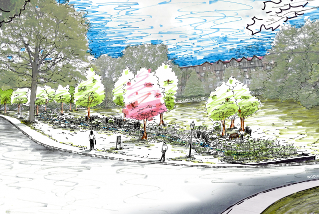 Rendering of the Woodland Road dry stream bed project