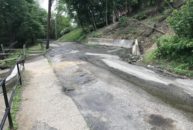 Photo of groundwater seep on Haverhill Street from July 2019. 