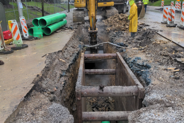 Centre Avenue sewer installation