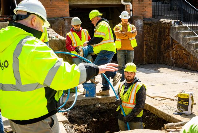PWSA contractor crews coordinate a successful lead service line replacement.