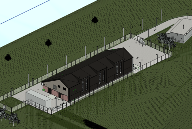 Rendering of the proposed new pump station. 