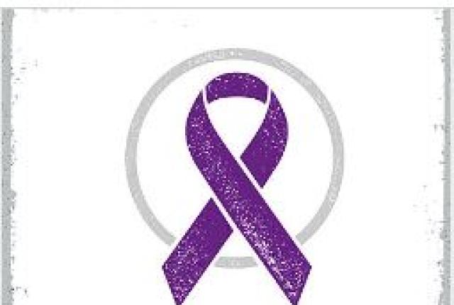 Stop Domestic Violence purple ribbon.