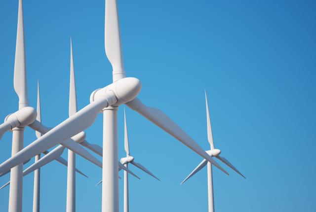 Stock photo of wind turbines 