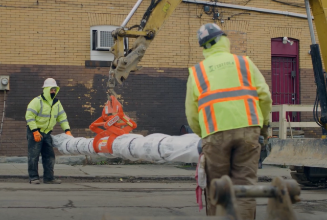 PWSA contractor crews coordinate the replacement of a water main